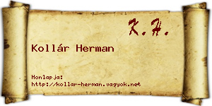 Kollár Herman névjegykártya